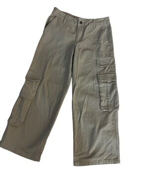 RSQ Olive Cargo Pants with Wide-Leg Utility Pockets